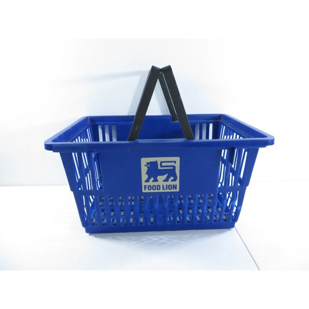 Vintage Food‎ Lion Grocery Store Blue Plastic Shopping Basket 17